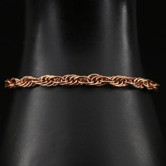 Milor Bronze Sterling Rope Chain Bracelet Made in Italy 7.5" - Picture 1 of 4